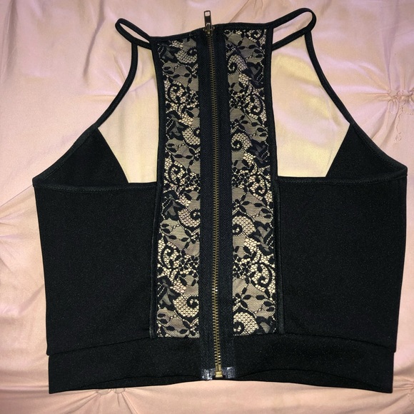 Laced nude and black crop - Picture 2 of 2